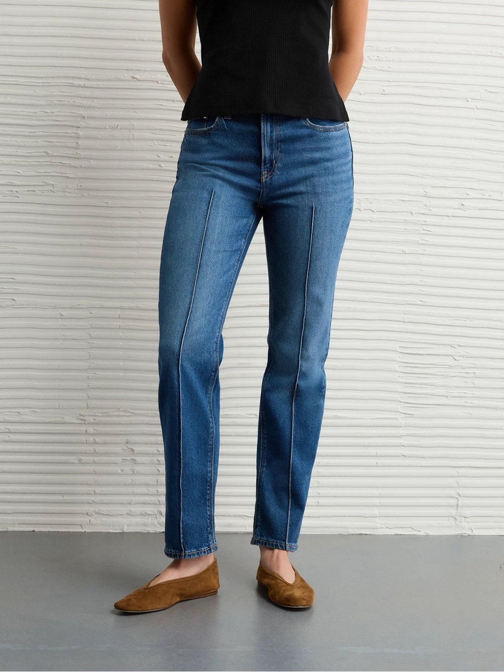 American Eagle Outfitters Medium Blue Ankle Straight Jeans